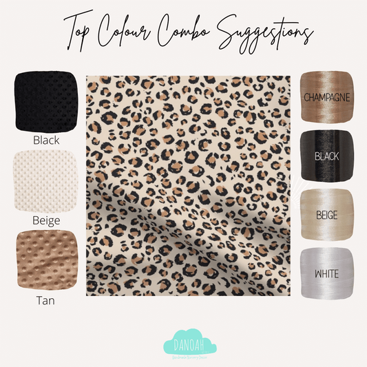 Embroidered Personalised Minky Dot Blanket - "Animal Print"