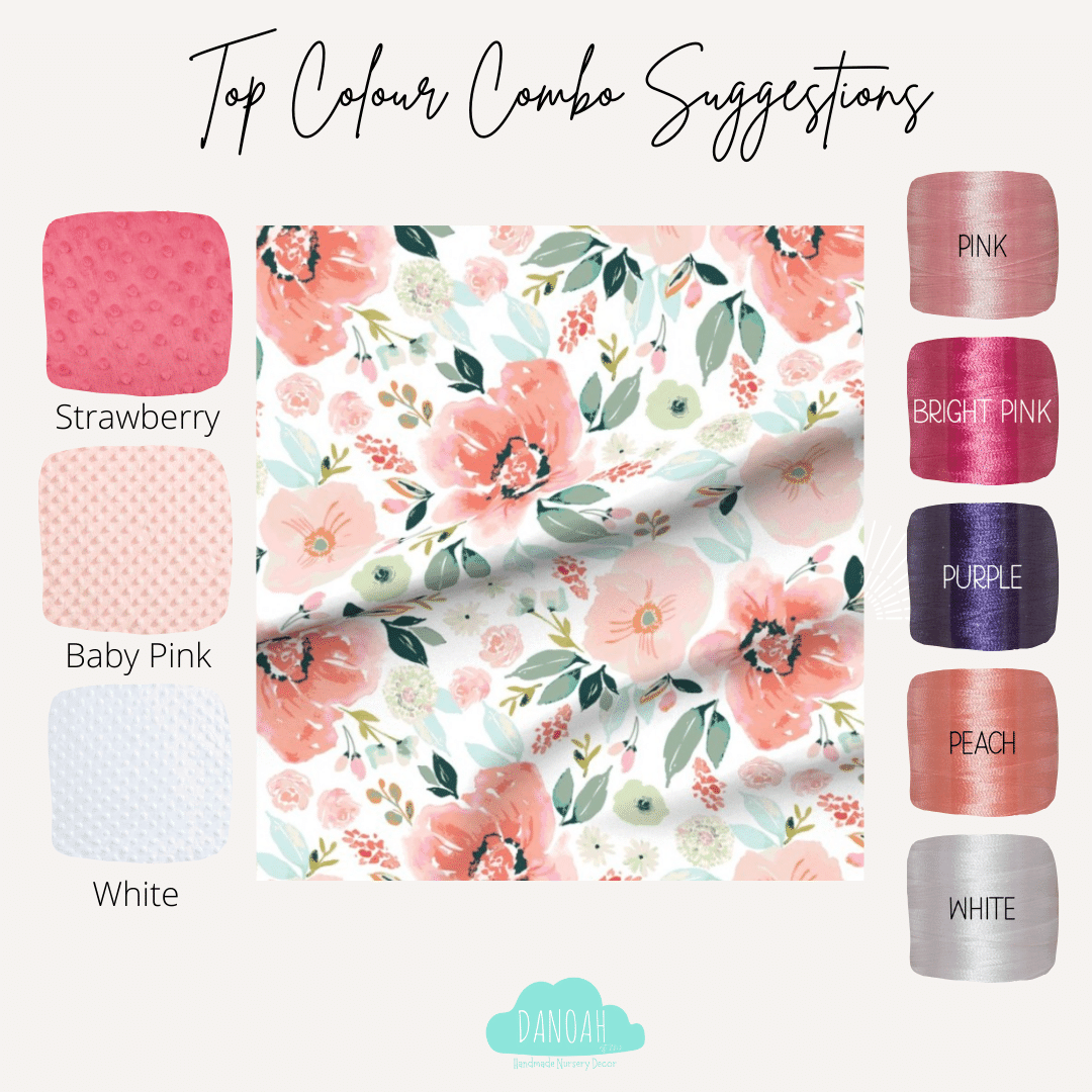 Embroidered Personalised Minky Dot Blanket - "Tiger Lily"
