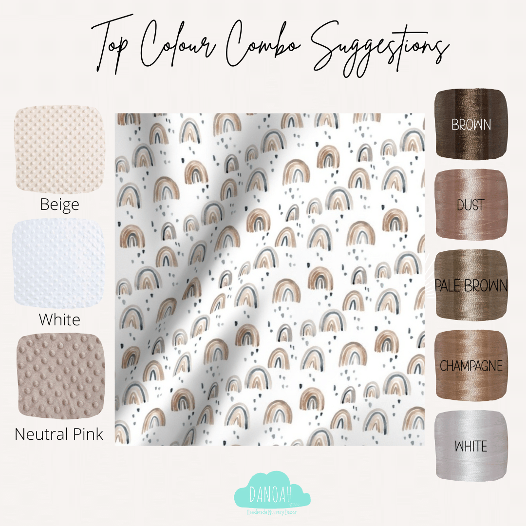 Embroidered Personalised Minky Dot Blanket - "Rainbows"