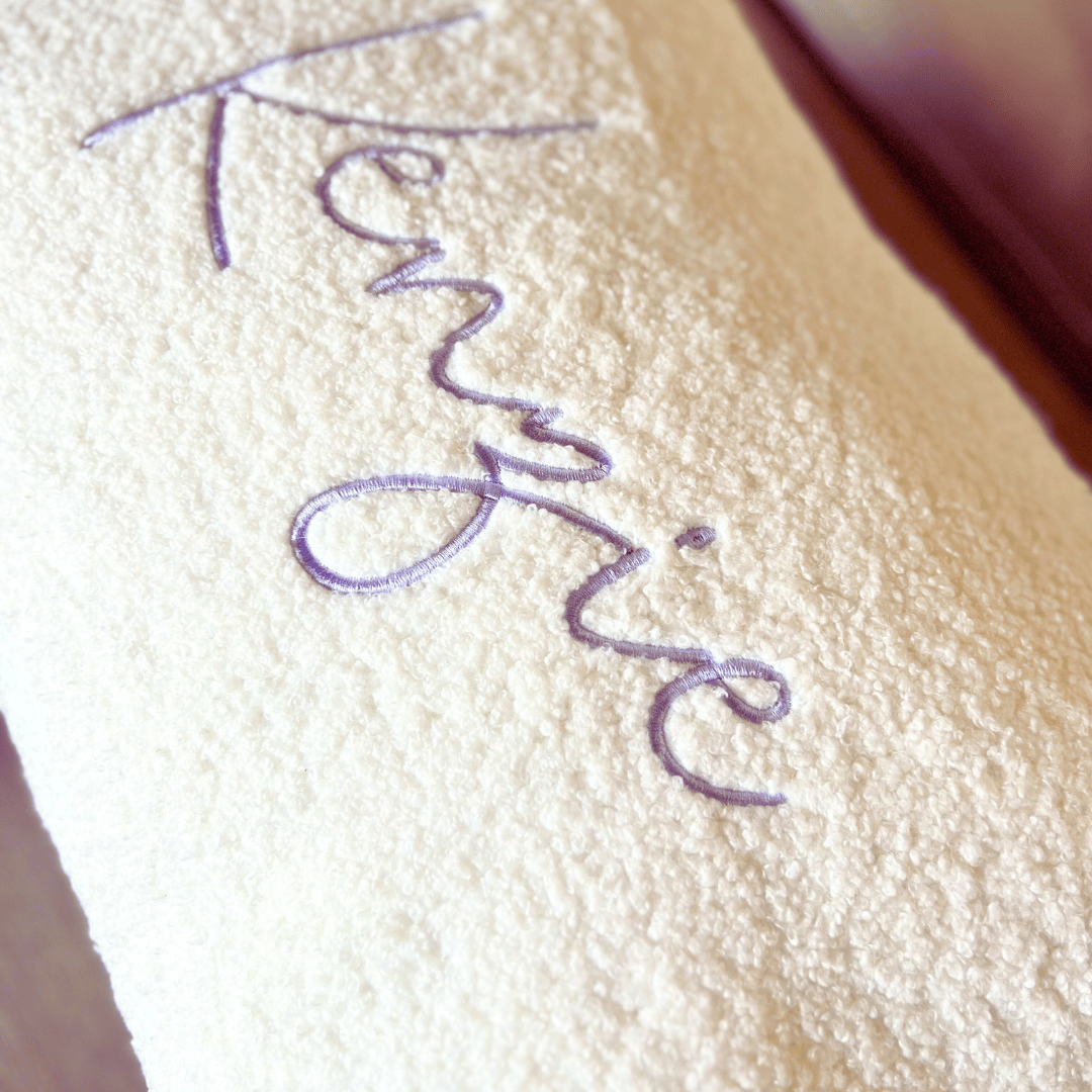 Personalised Embroidered Boucle Teddy Pillowcase