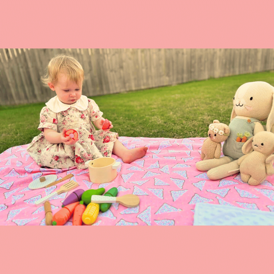 Embroidered Personalised Minky Dot Blanket - "Fairy Bread"