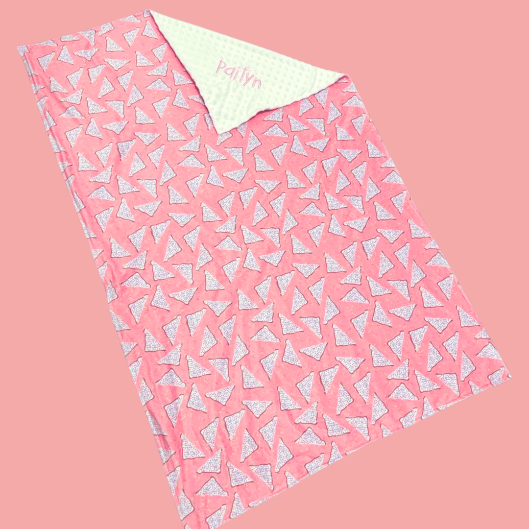 Embroidered Personalised Minky Dot Blanket - "Fairy Bread"