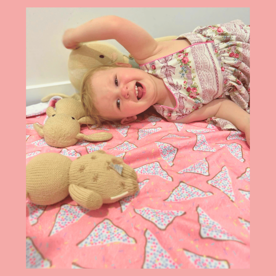 Embroidered Personalised Minky Dot Blanket - "Fairy Bread"