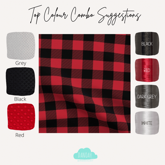 Embroidered Personalised Minky Dot Blanket - "Red Flanno"
