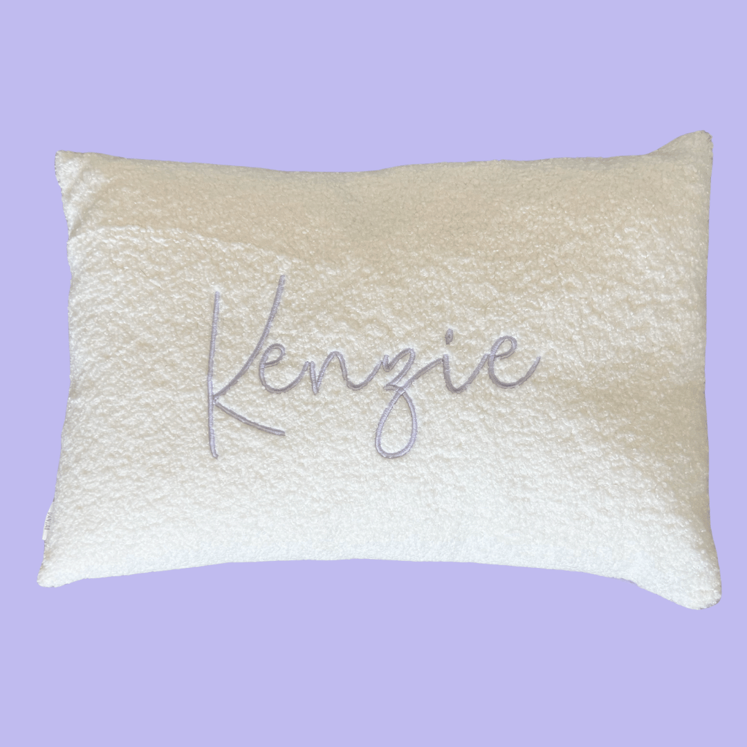 Personalised Embroidered Boucle Teddy Pillowcase