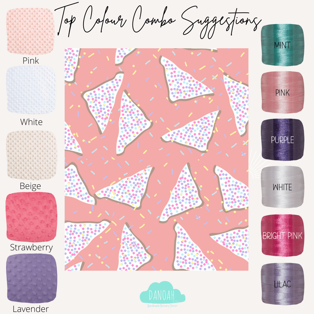 Embroidered Personalised Minky Dot Blanket - "Fairy Bread"