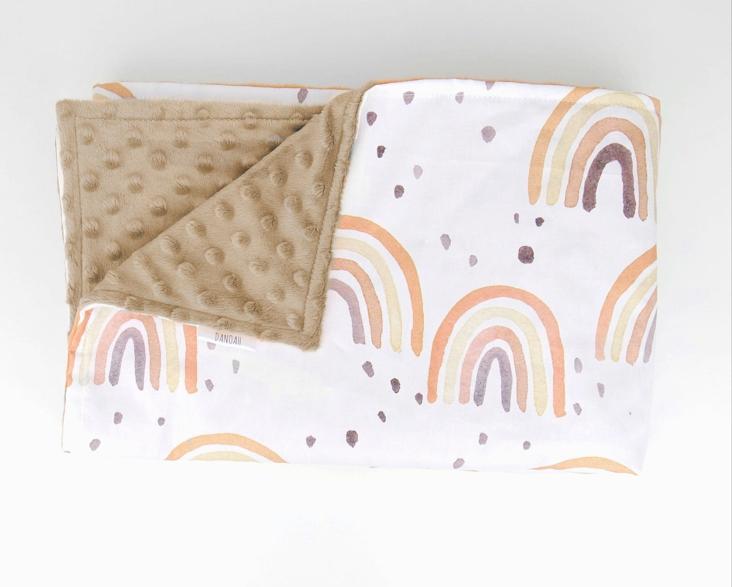 *40% OFF* - Rusty Rainbow Minky Dot Baby Blanket (Tan)