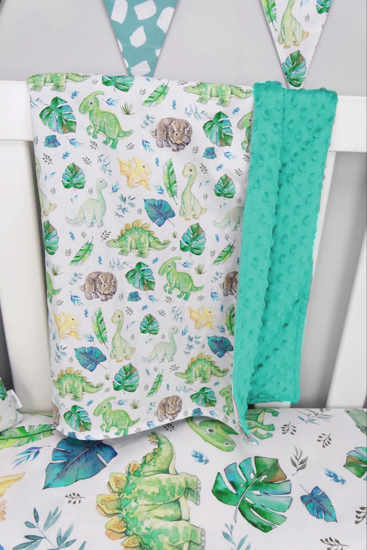 Little Dinosaur Minky Baby Blanket