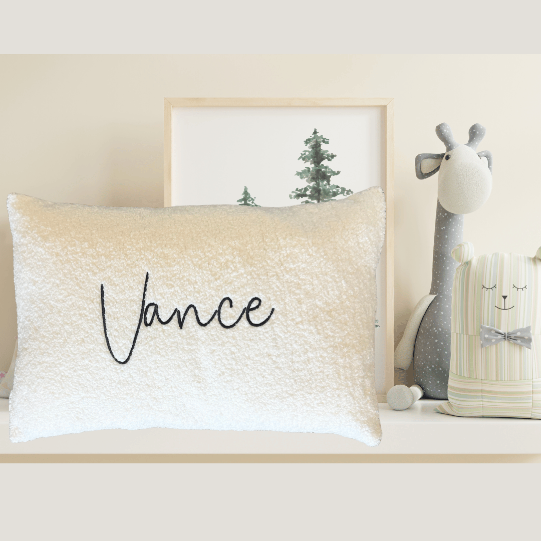 boucle pillowcase personalised