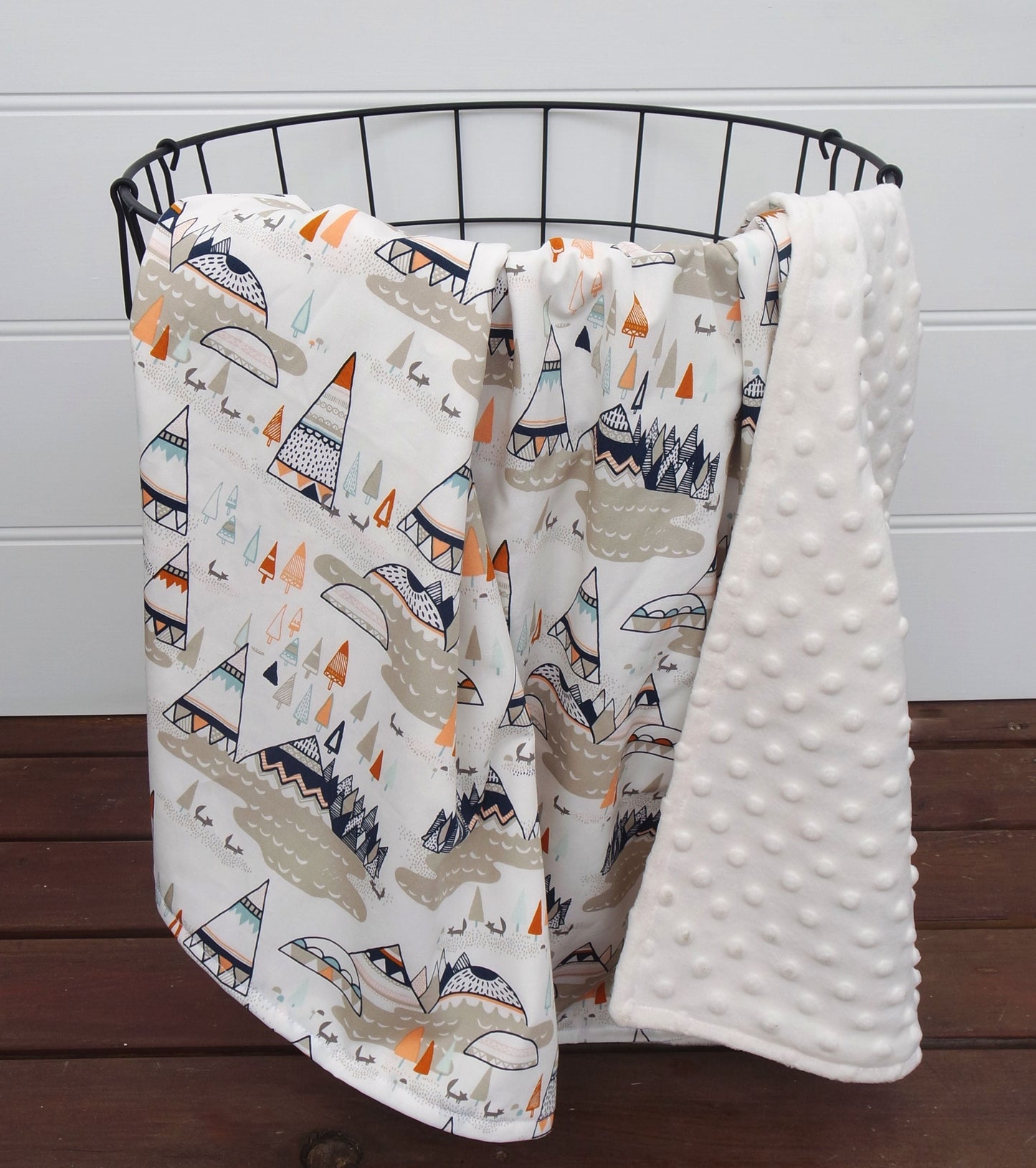 *40% OFF* Minky Baby Blanket with Indian Teepees