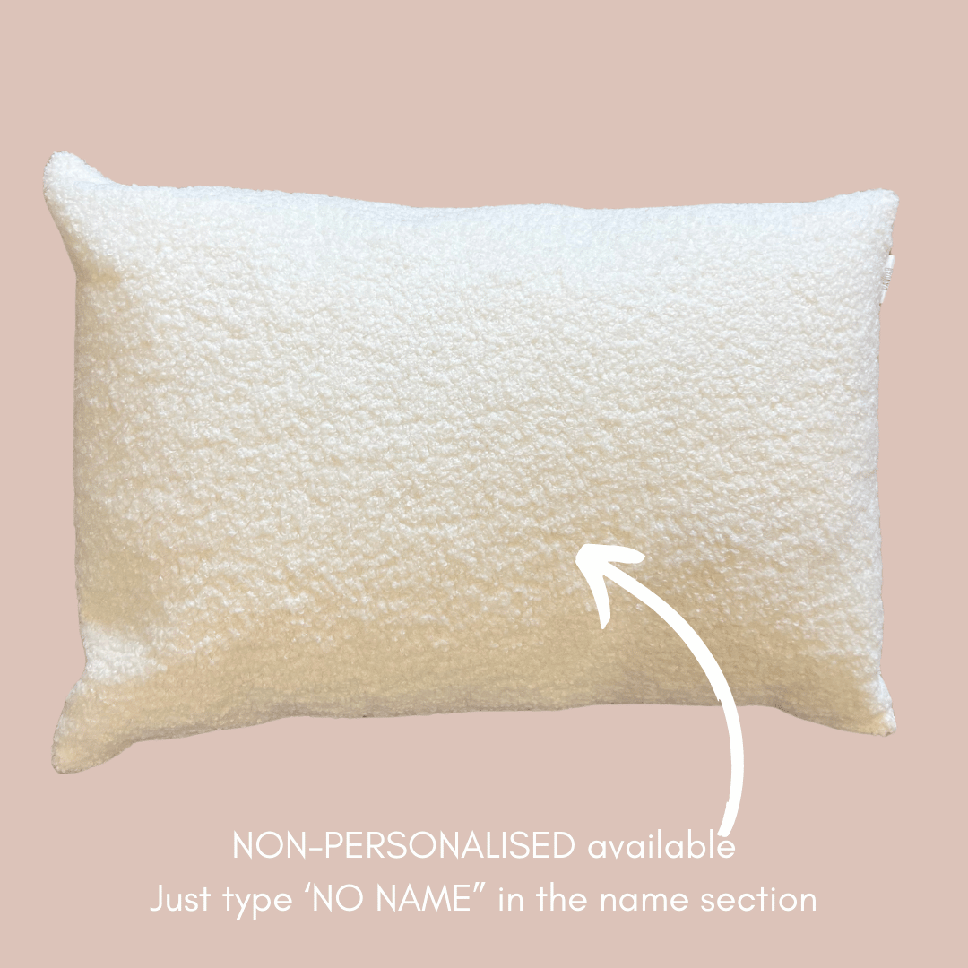 Personalised Embroidered Boucle Teddy Pillowcase