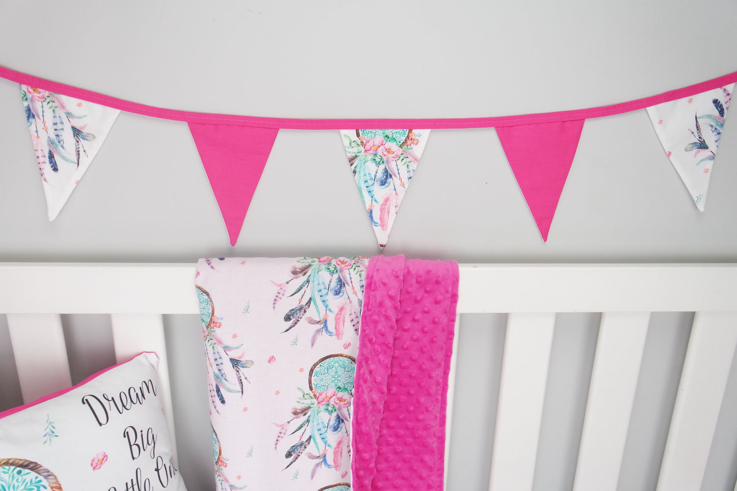 Bright Pink Dreamcatcher Bunting Flags