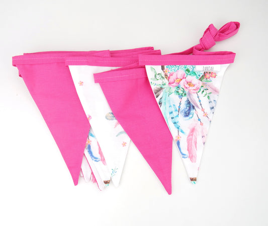 Bright Pink Dreamcatcher Bunting Flags