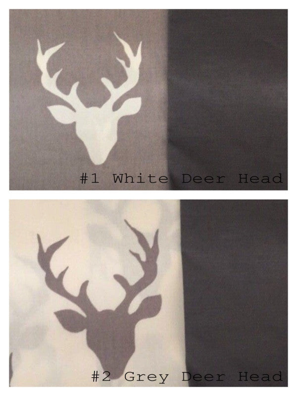 Grey Deer Head Reversible Cot Quilt