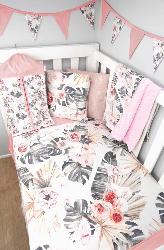 Tropical Floral Minky Baby Blanket