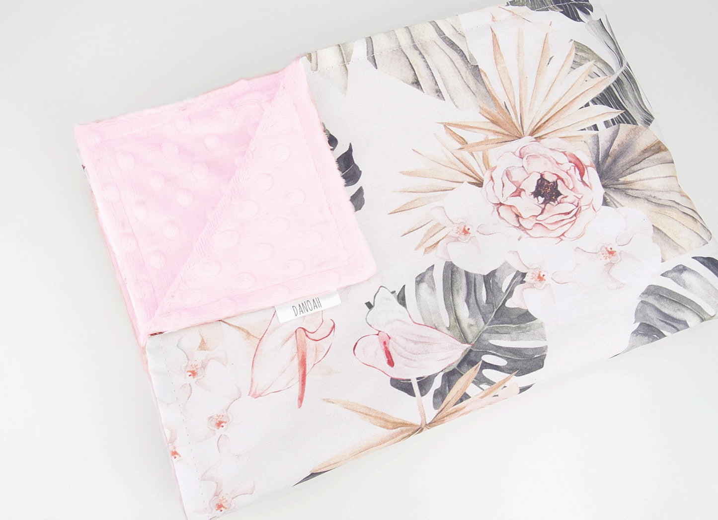 Tropical Floral Minky Baby Blanket