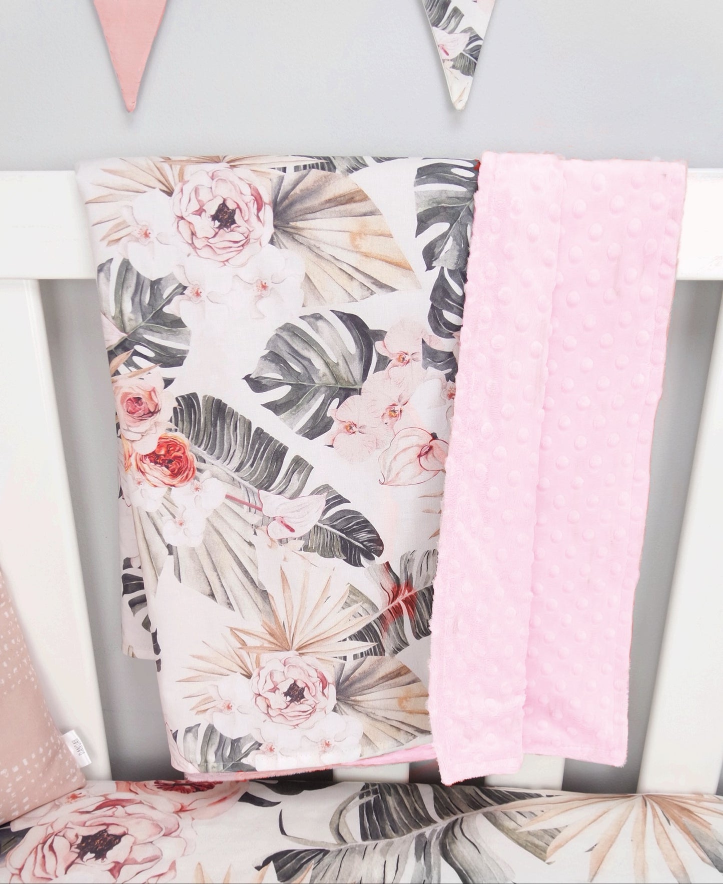 Tropical Floral Minky Baby Blanket