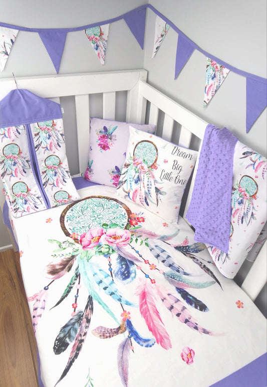 Purple Dreamcatcher Cot Quilt