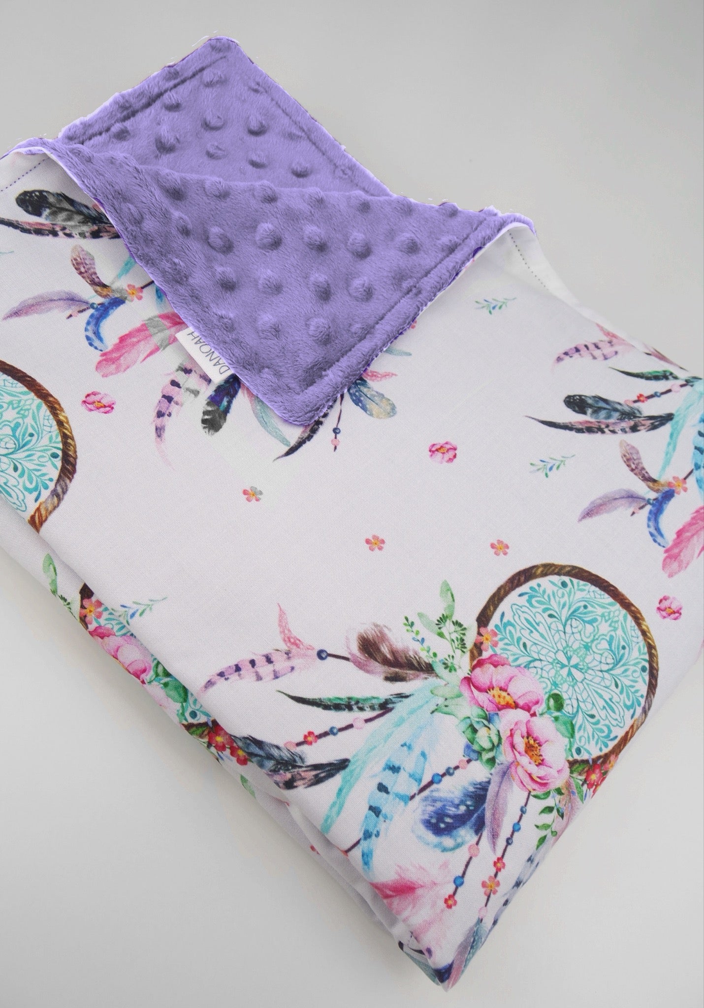 Pastel Purple Dreamcatcher Minky Baby Blanket
