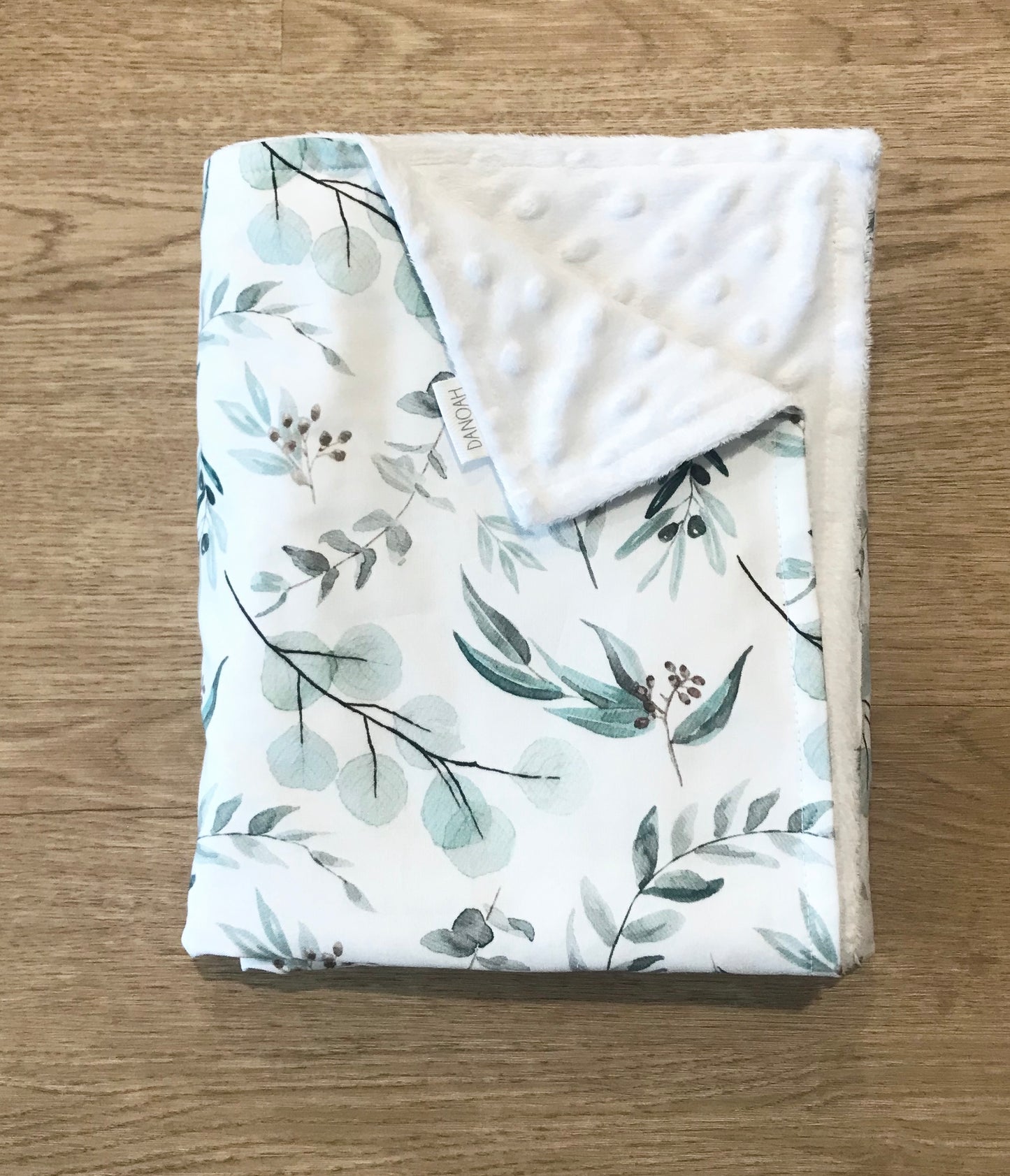 Eucalyptus Minky Baby Blanket (WHITE)