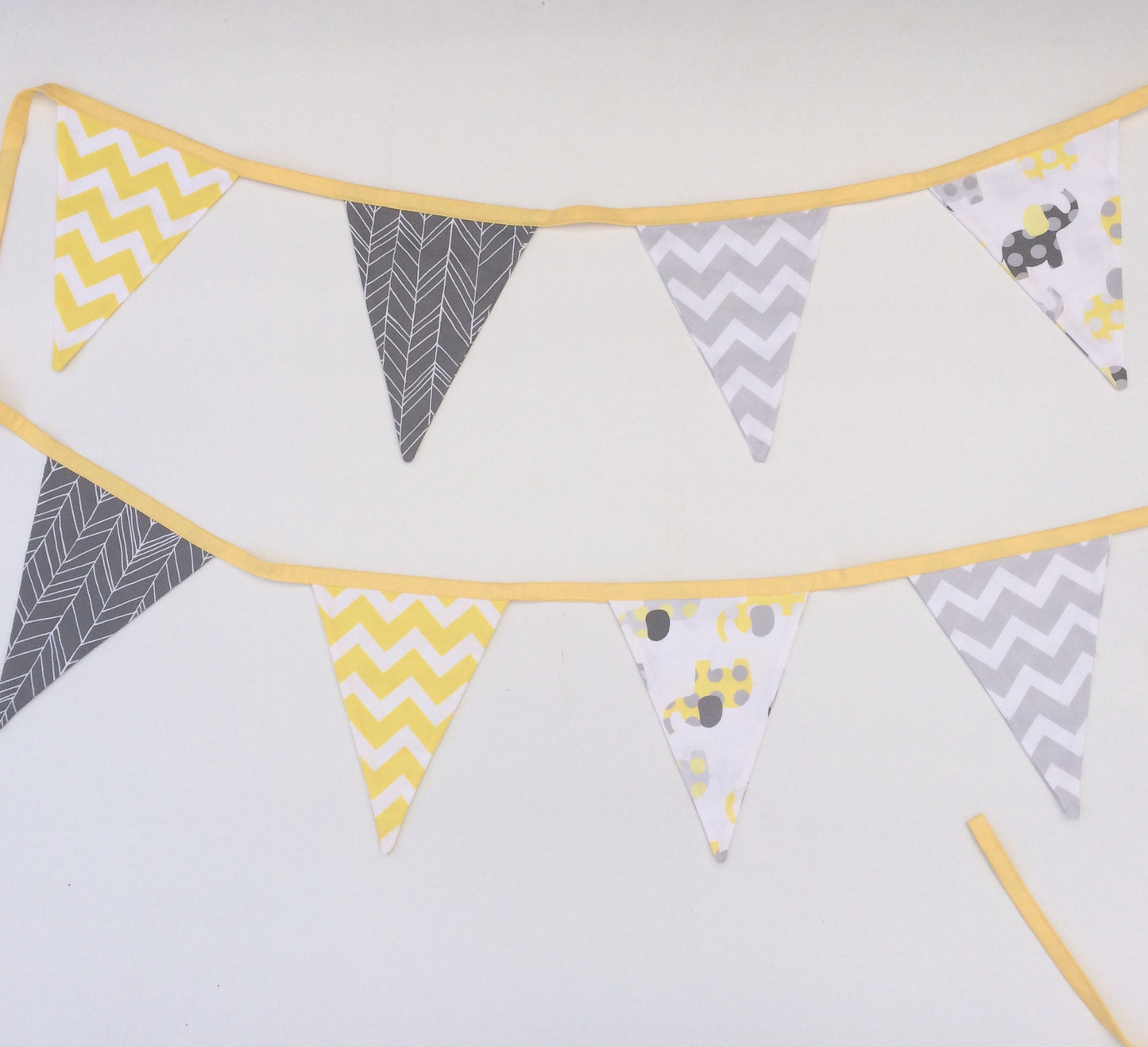 Yellow & Grey Elephant Bunting Flags