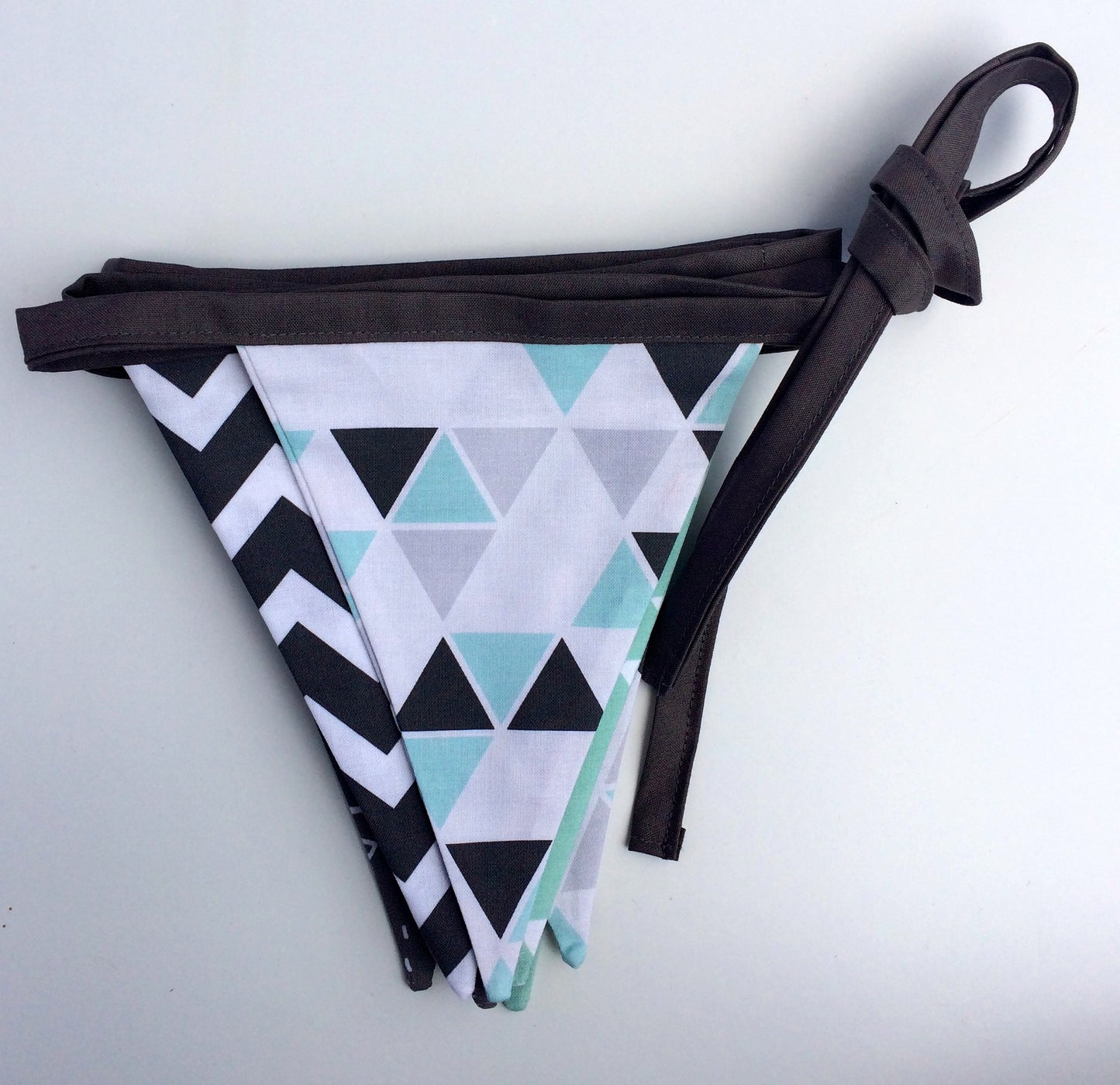 Aqua & Grey Owls Bunting Flags