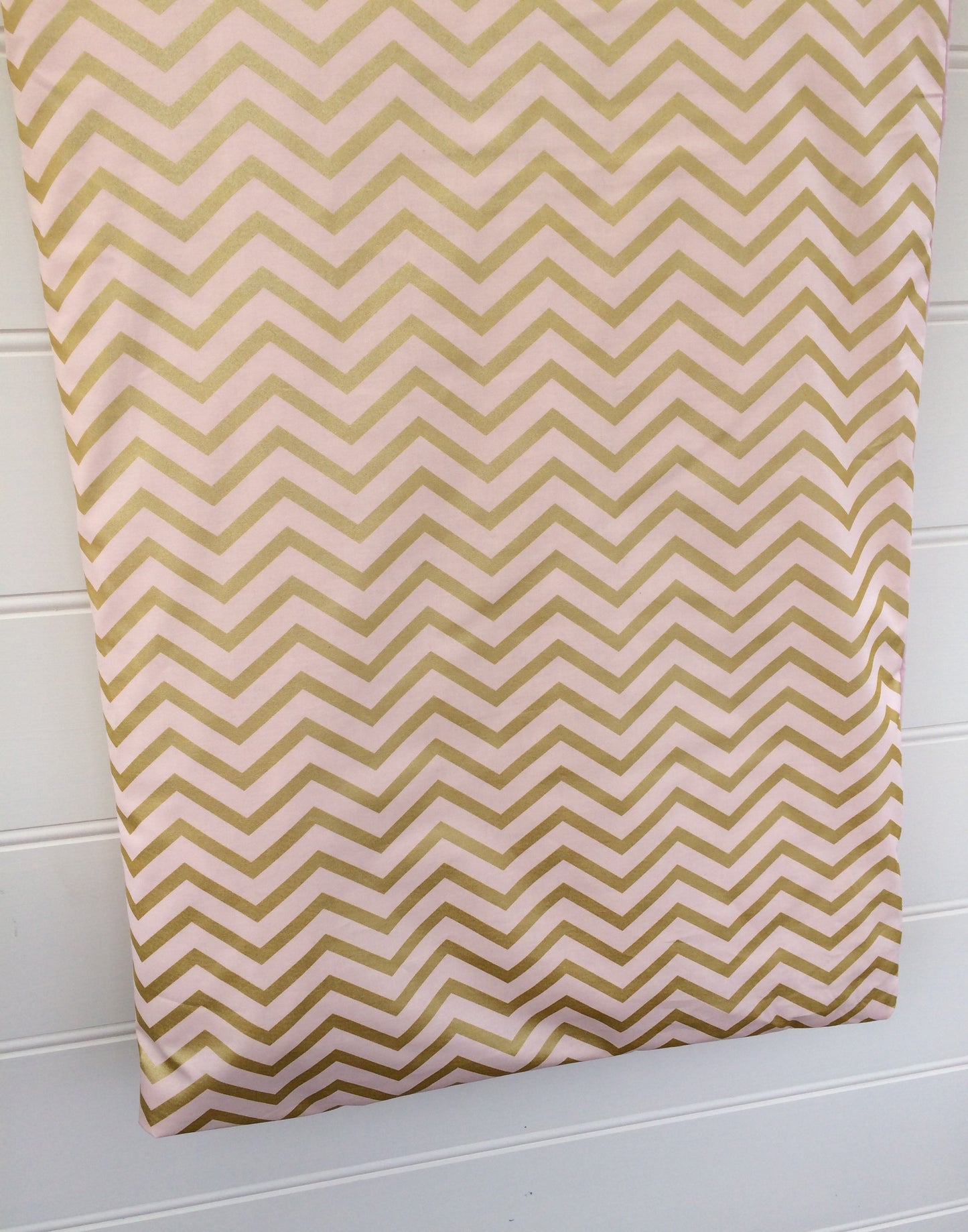 Cot Quilt / Doona Cover in Blush Pink & Gold Chevron