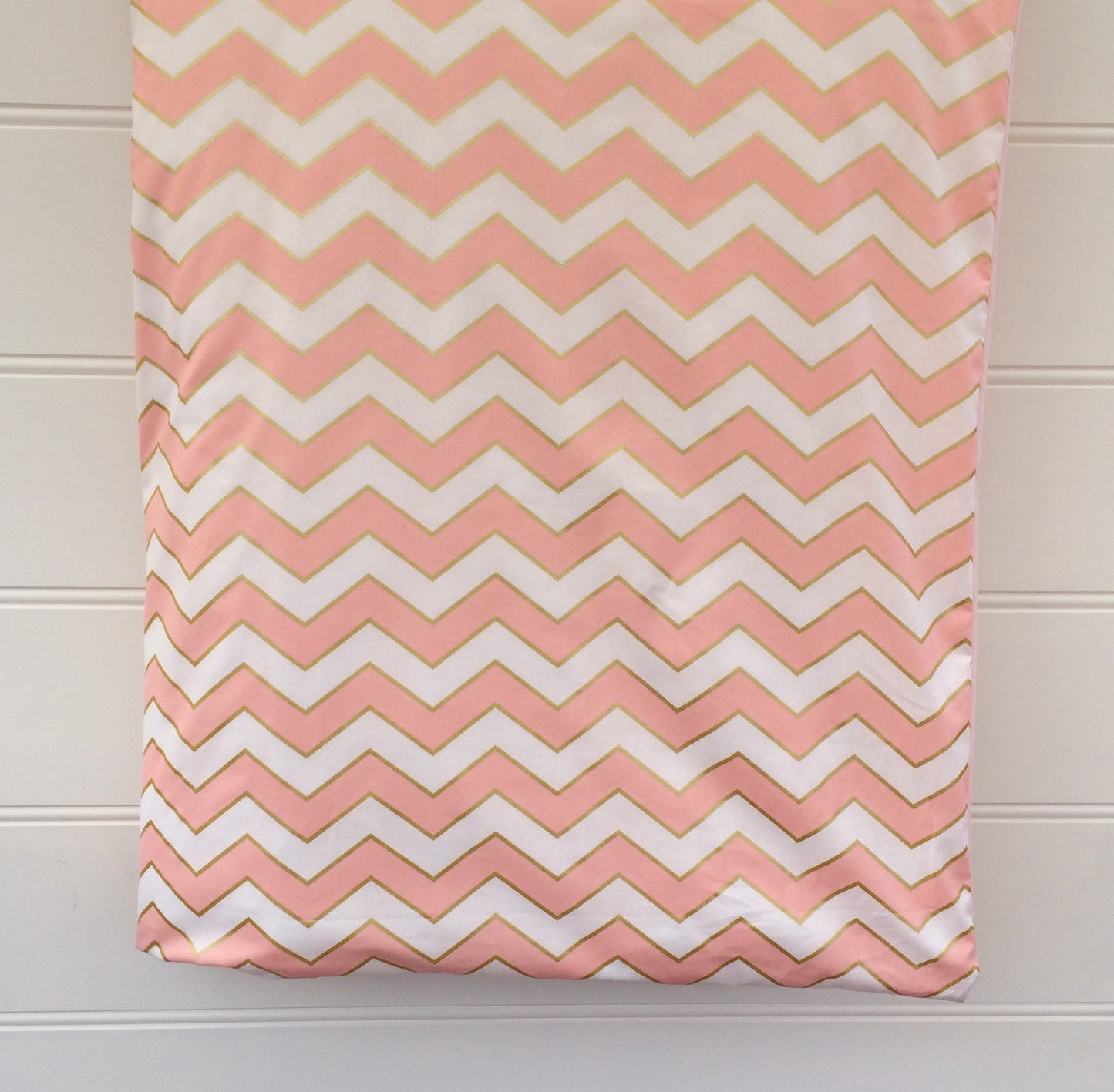 Cot Quilt / Doona Cover in Pink & Gold Chevron