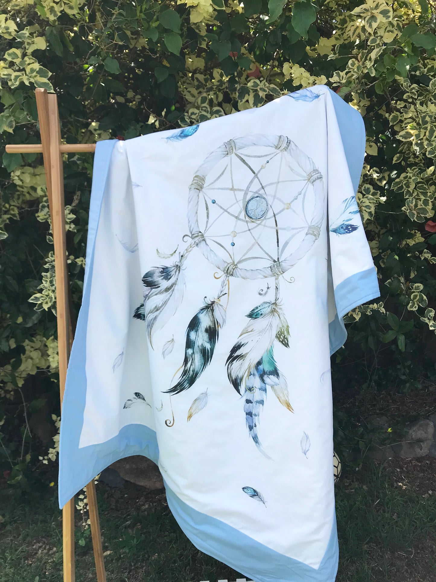 Blue Dreamcatcher Cot Quilt