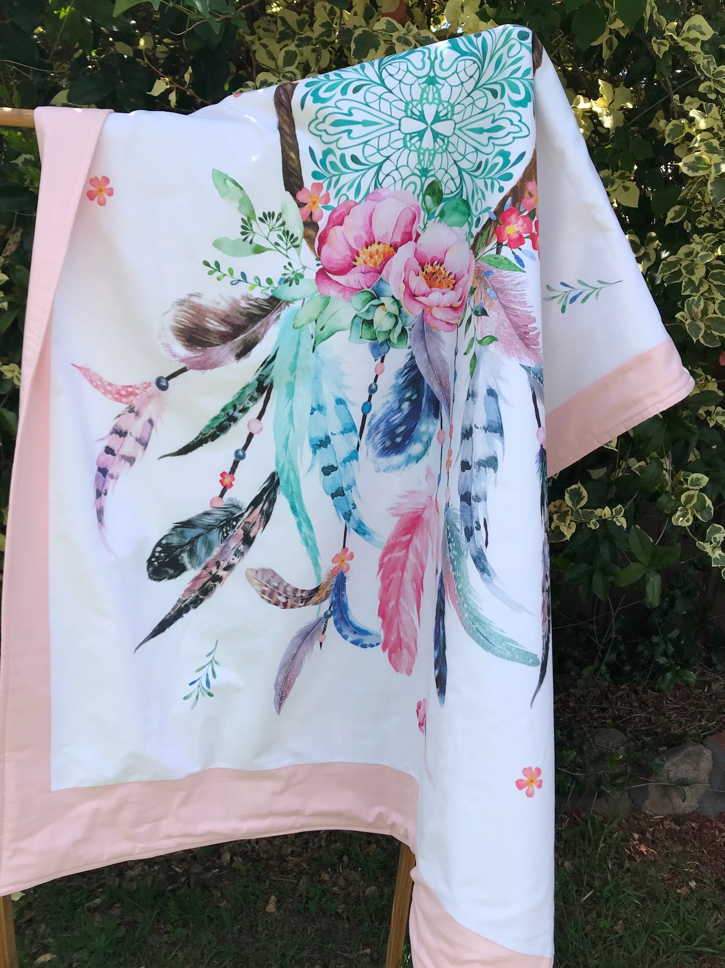 Pink Dreamcatcher Cot Quilt