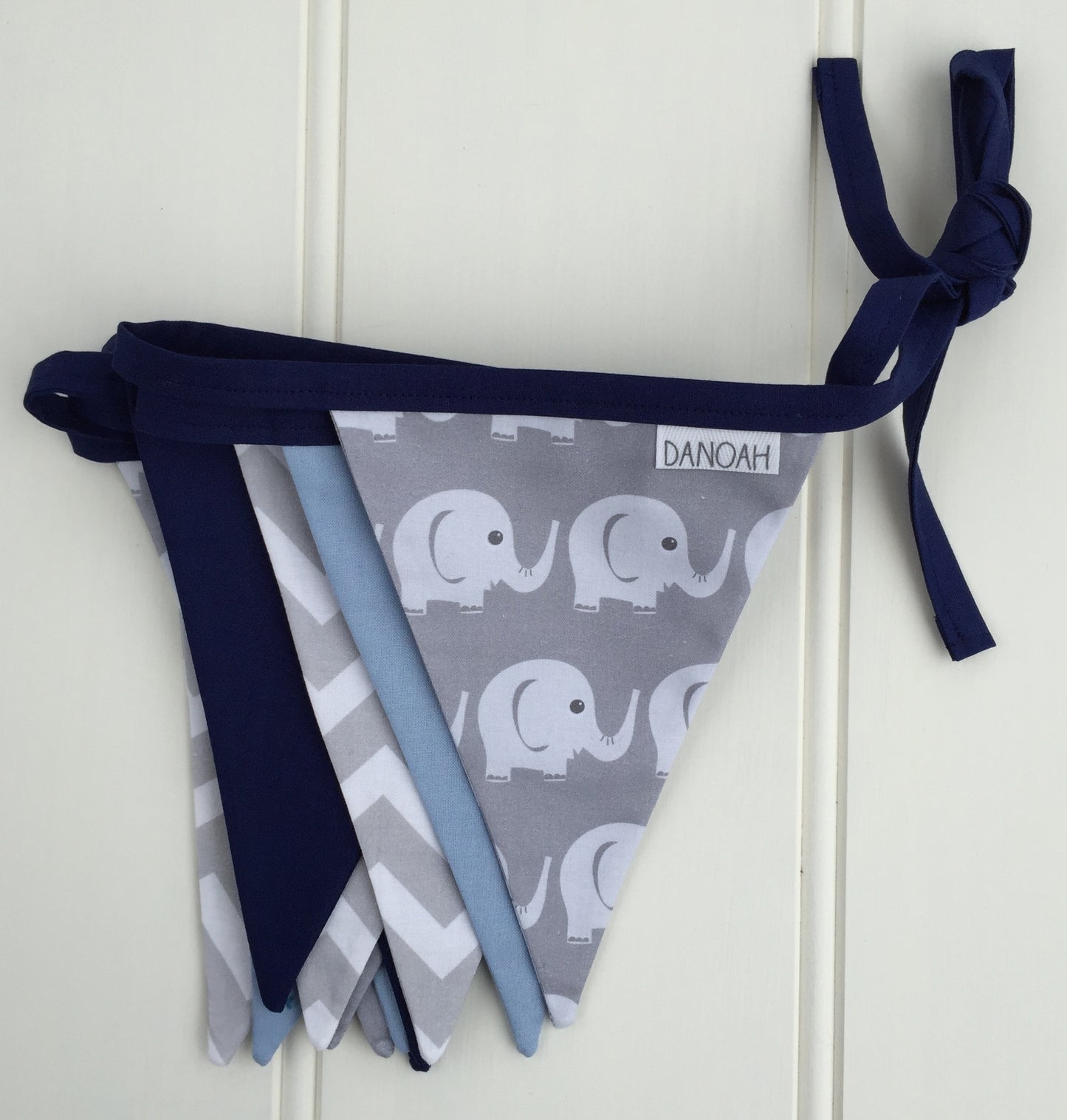 Two Blue & Grey Elephant Bunting Flags