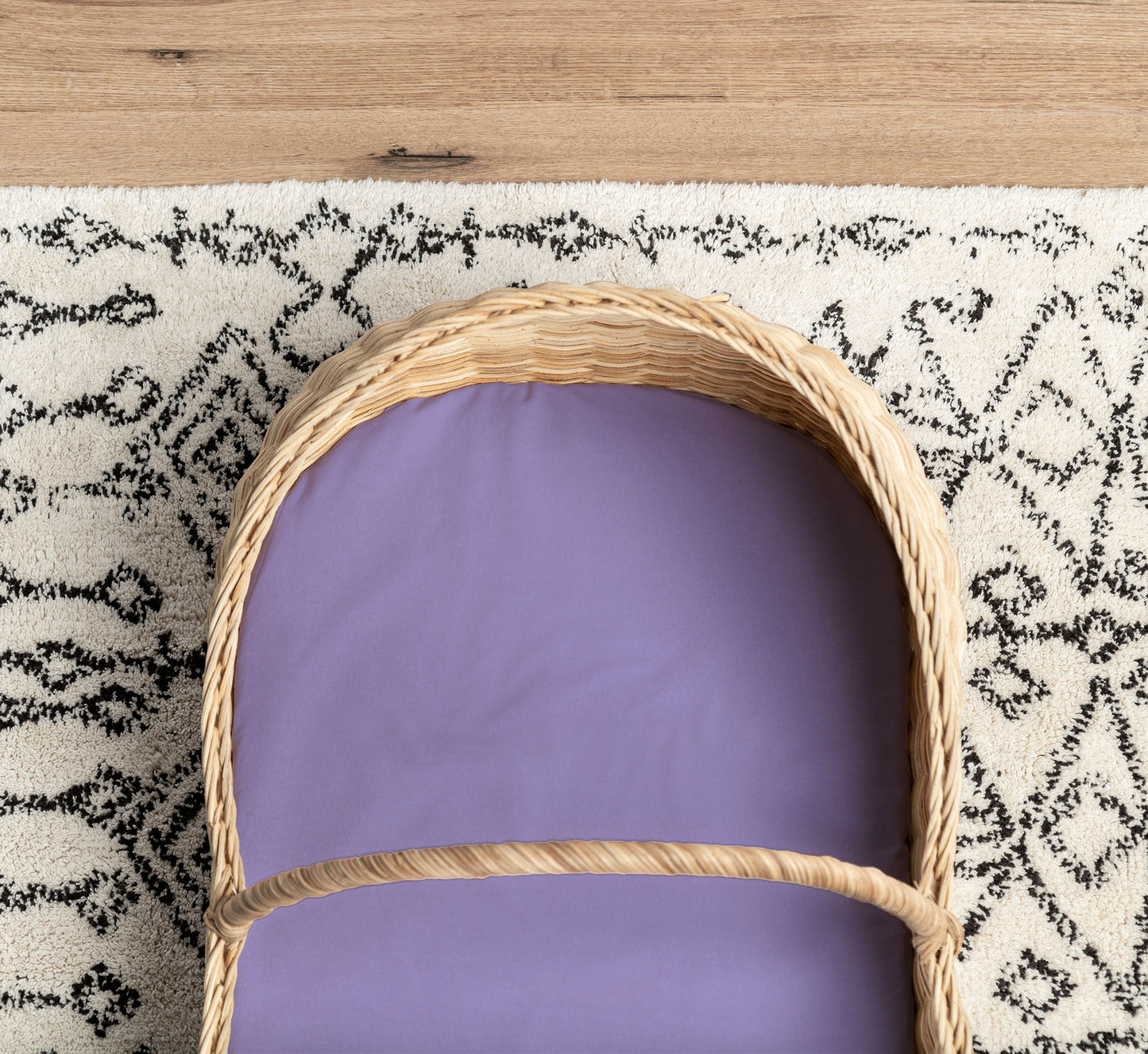 100% Cotton Cot/Bassinet Fitted Sheet or Change Table Cover - Pastel Purple