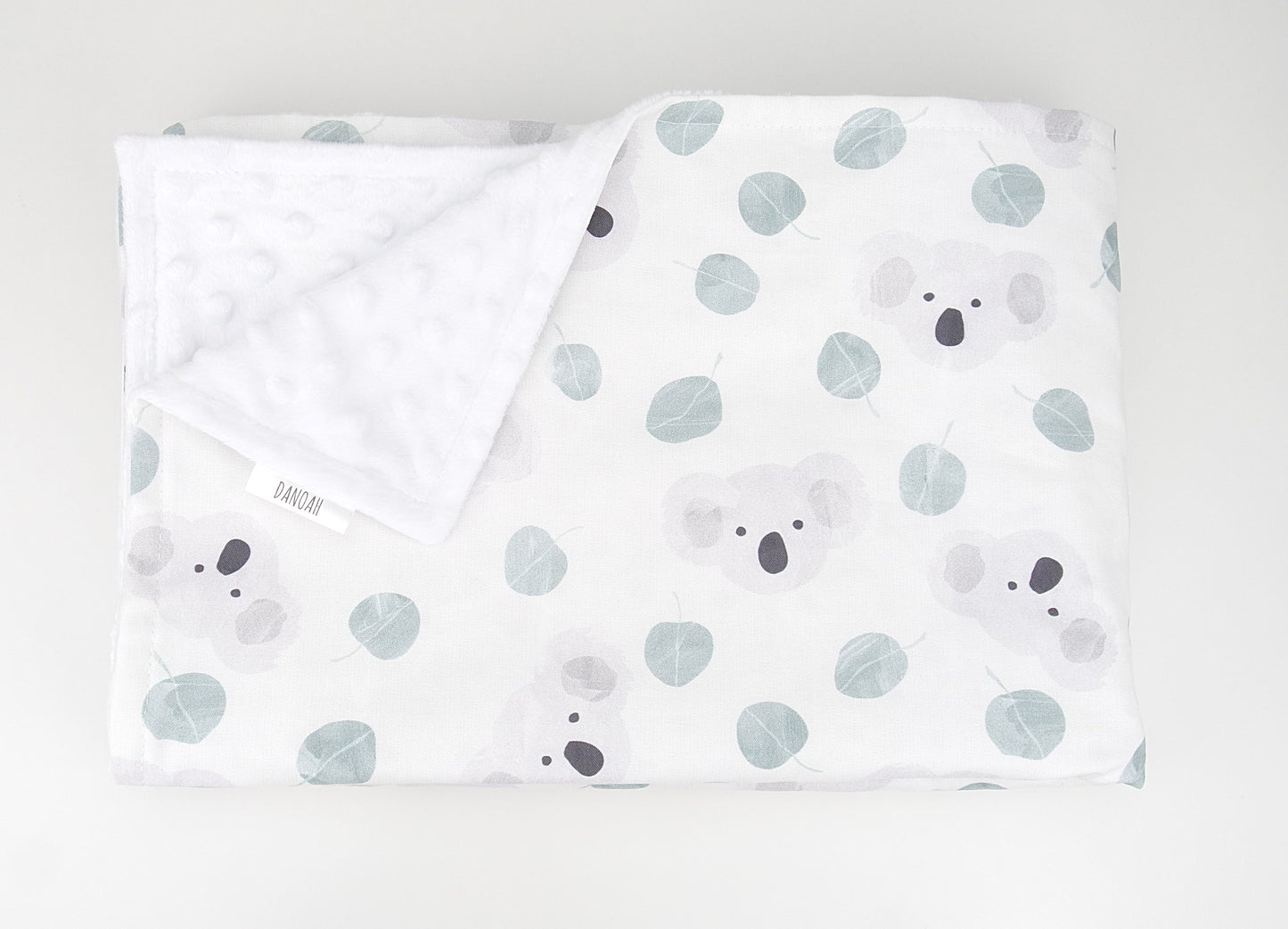 Australian Koala Minky Baby Blanket (White)