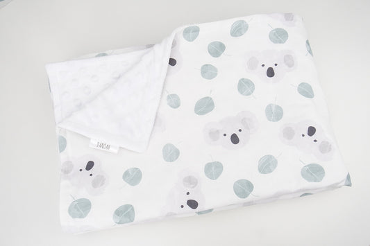 Australian Koala Minky Baby Blanket (White)