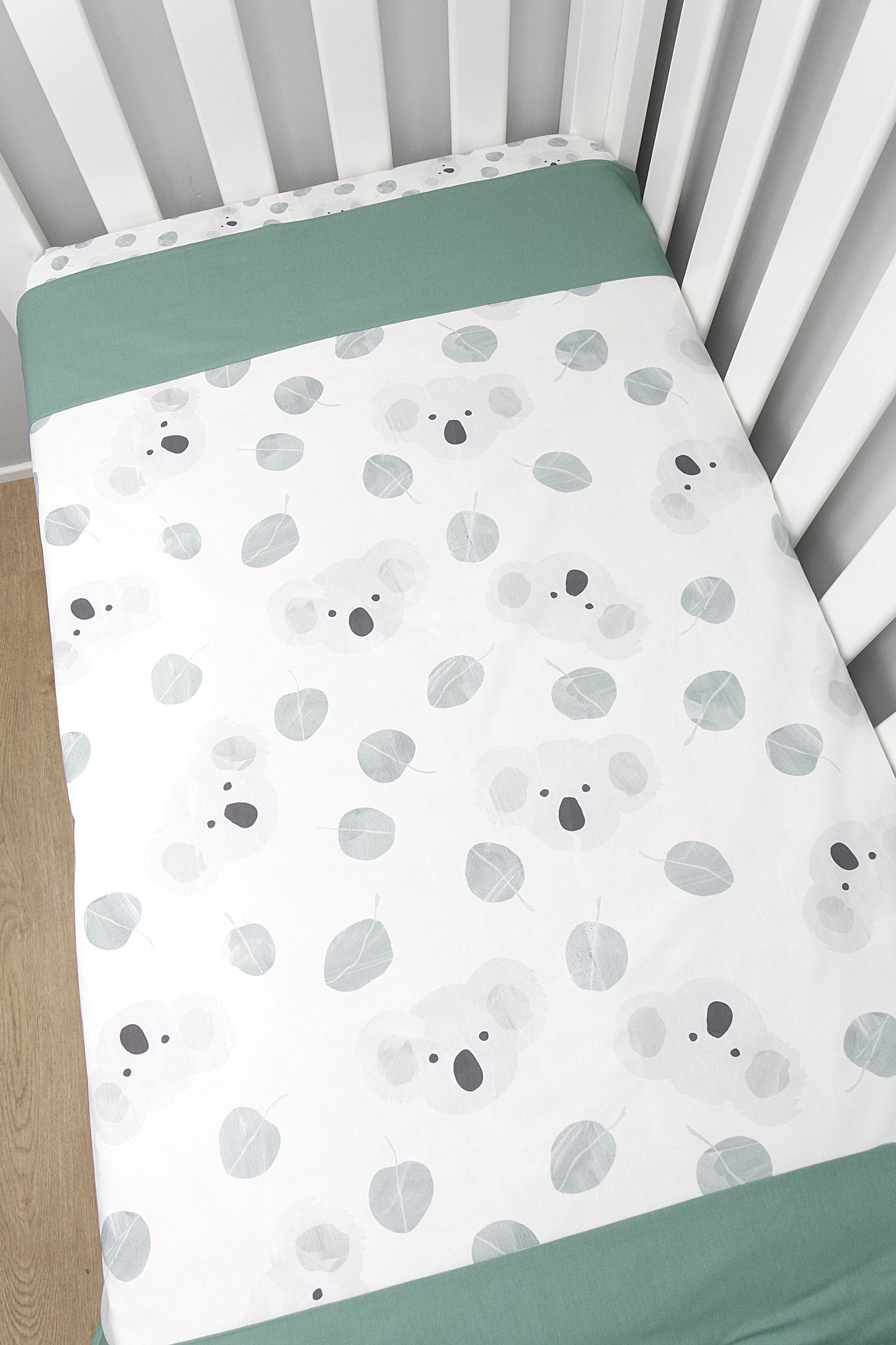 Australian Koala Cot Quilt (Sage Green)