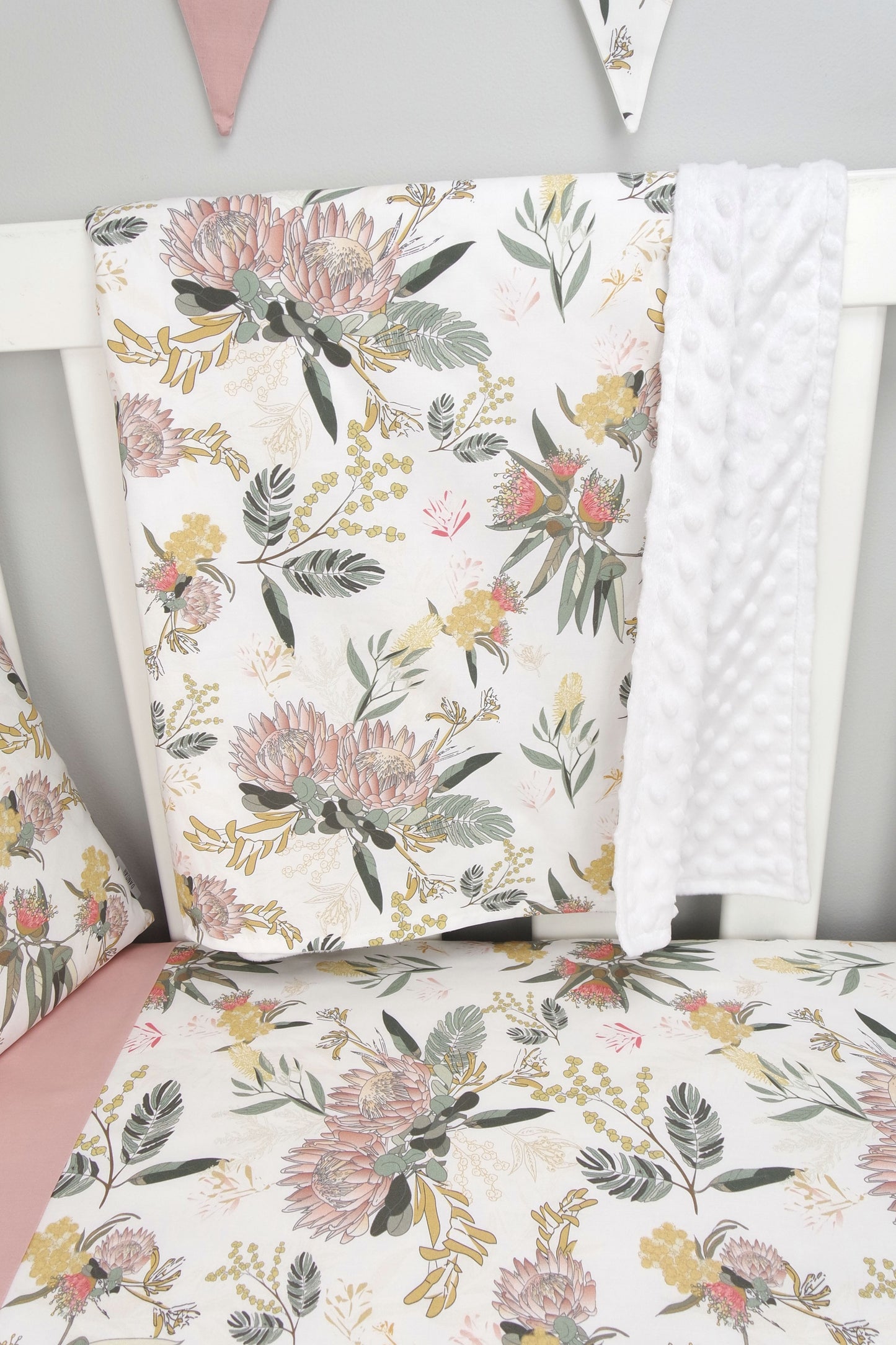 Australian Wildflower Minky Baby Blanket