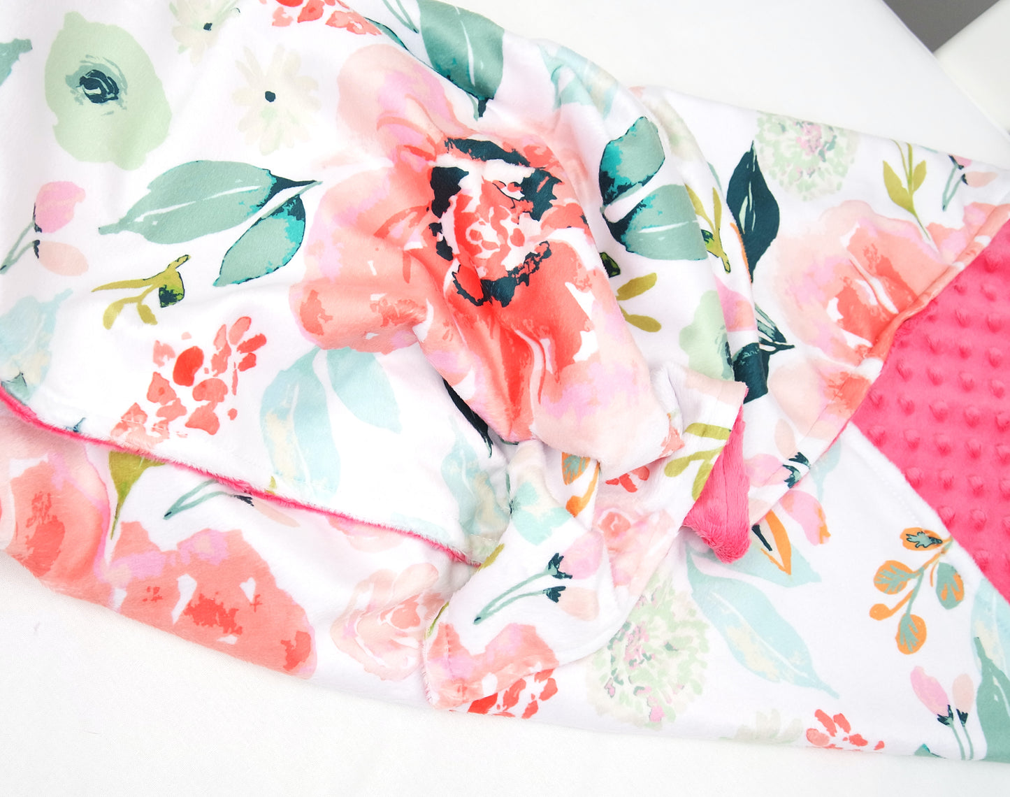 Embroidered Personalised Minky Dot Blanket - "Tiger Lily"
