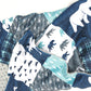 Personalised Deluxe Minky Dot Blanket - "Blue & Mint Woodland"