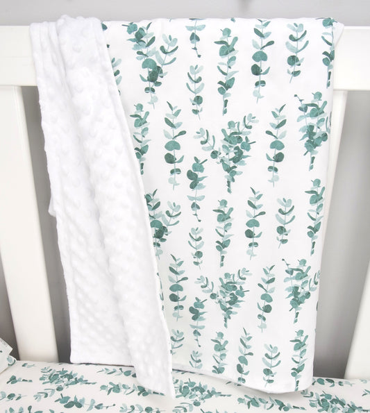 Australian Gum Leaf Minky Baby Blanket