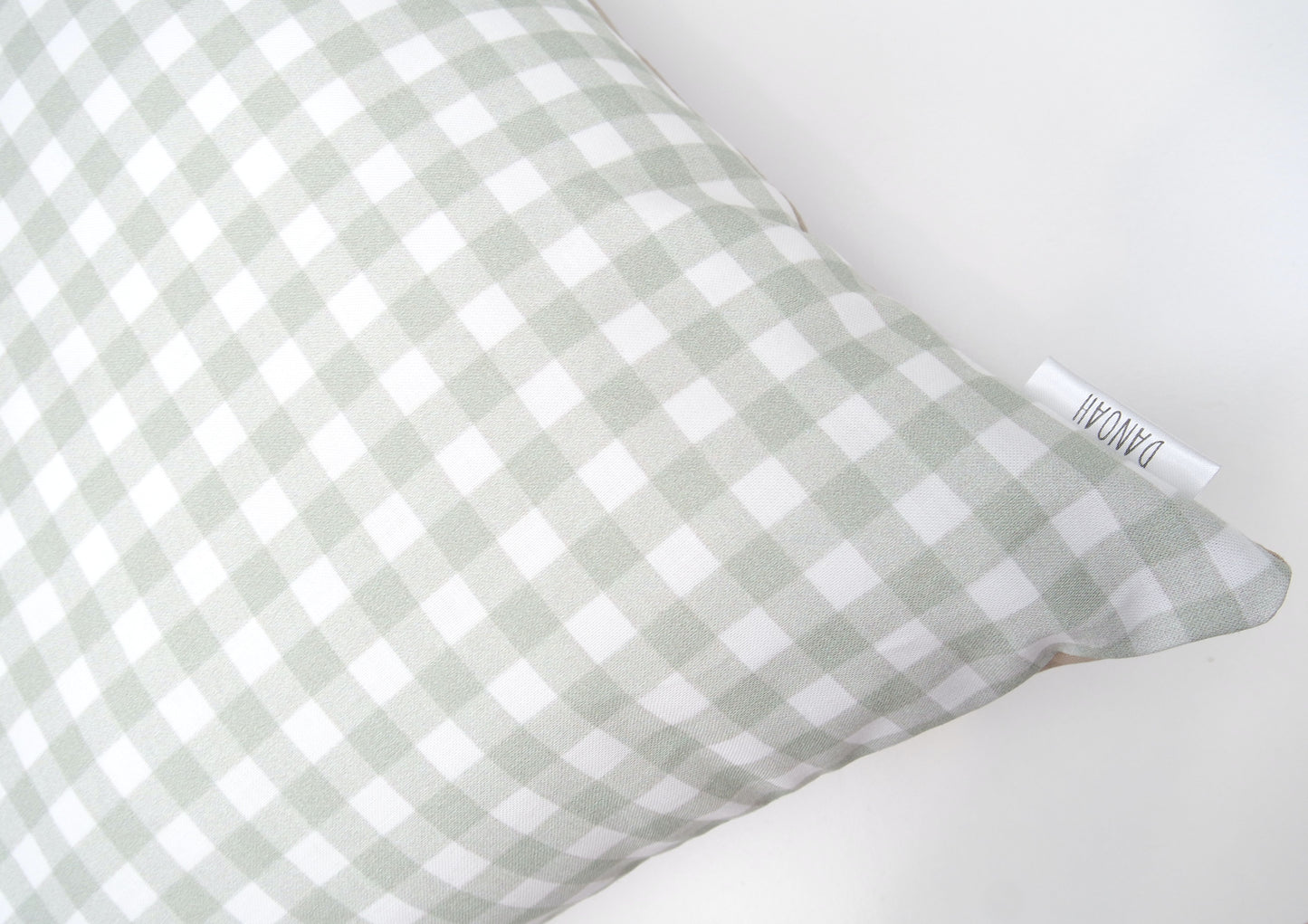 Sage Gingham Cushion Cover