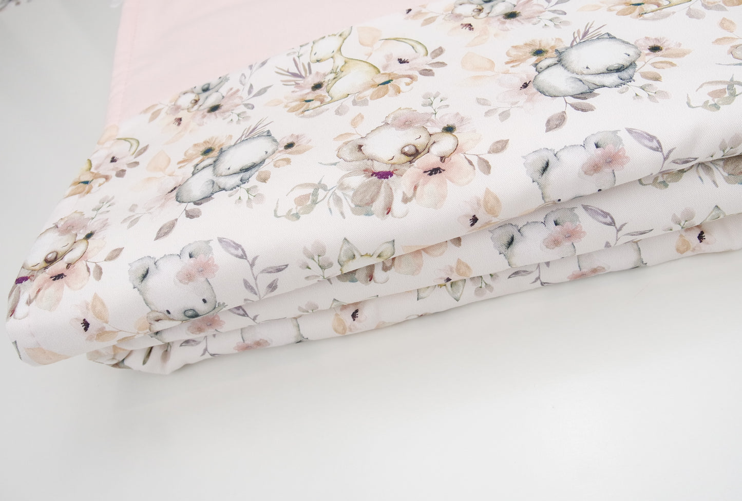 Floral Australian Animals Cot Quilt