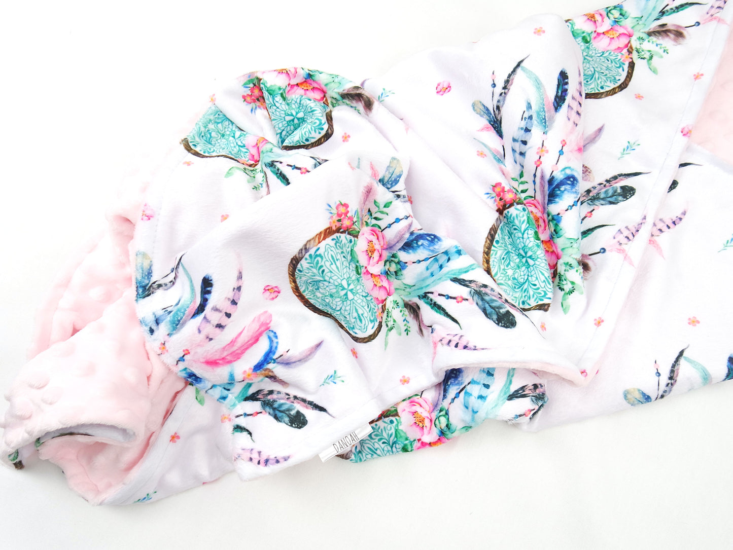 Embroidered Personalised Minky Dot Blanket - "Dreamcatcher"
