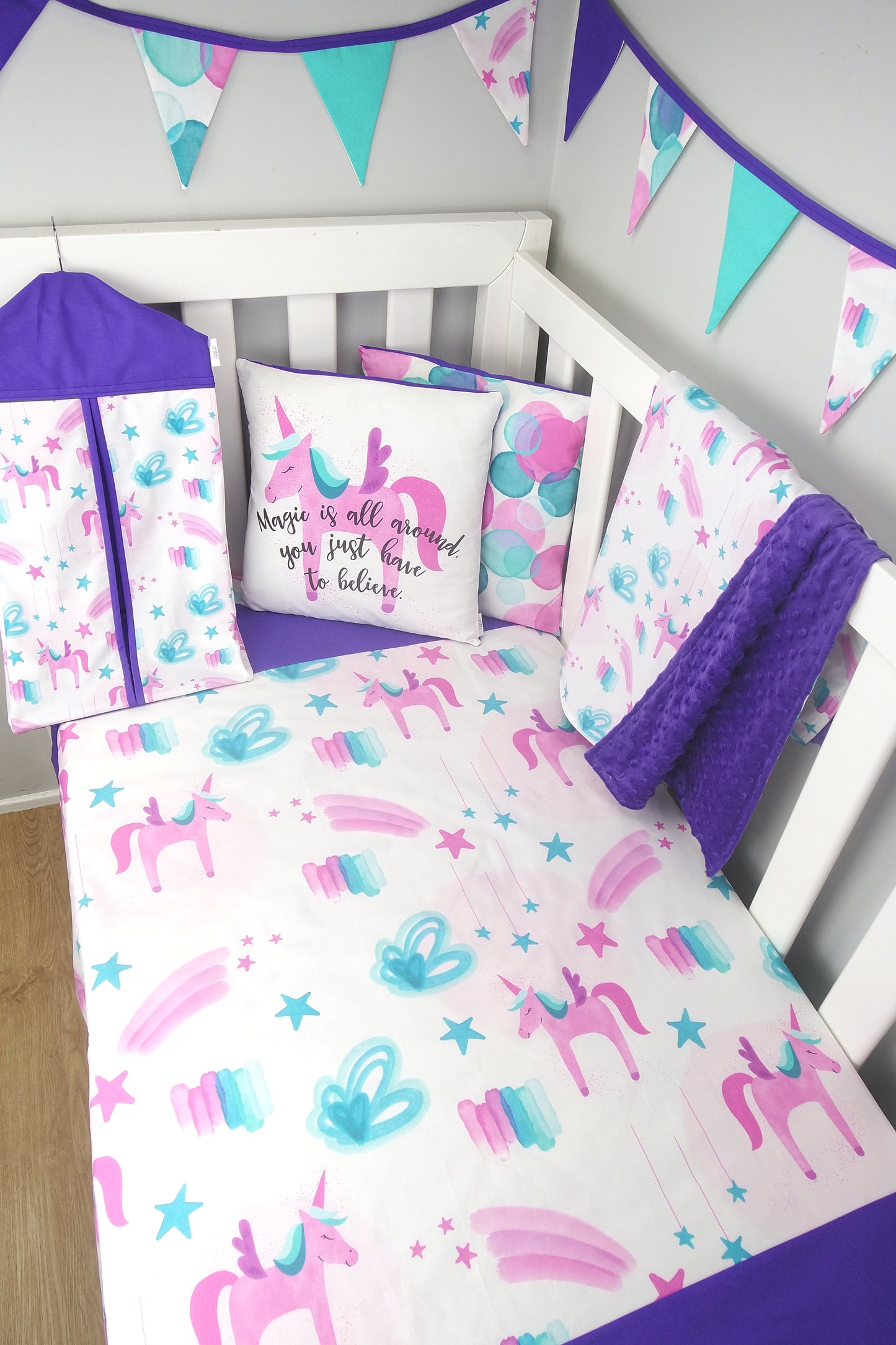 Purple Unicorn Cot Quilt