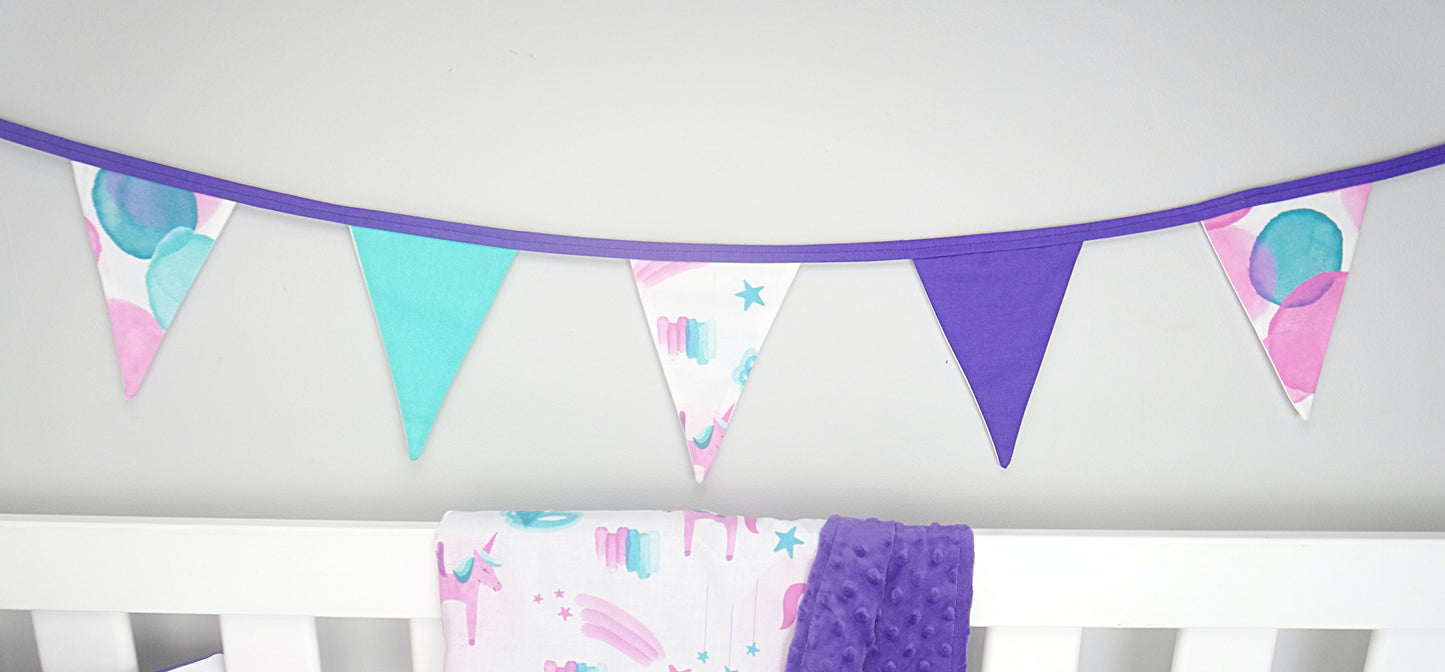 **70% OFF** Purple Unicorn Bunting Flags