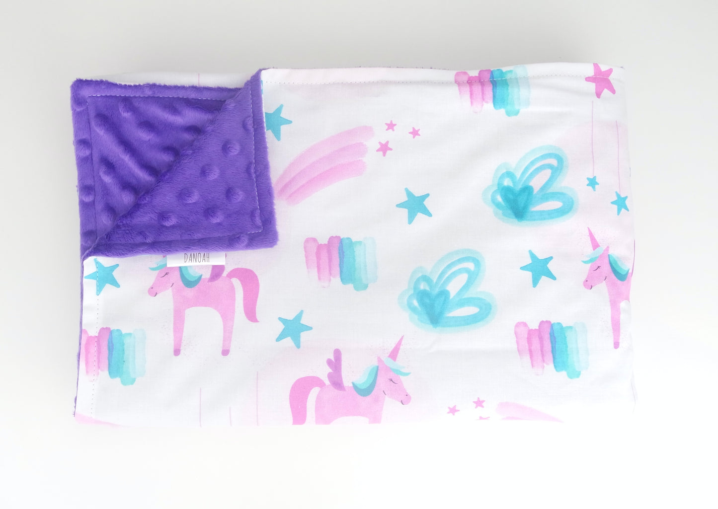 Purple Unicorn Minky Baby Blanket