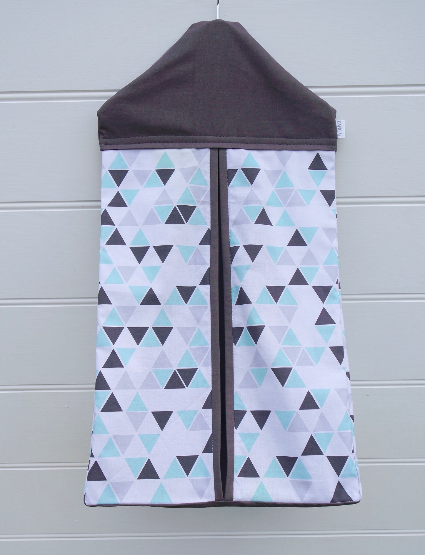Nappy Stacker - Aqua Geometric & Grey