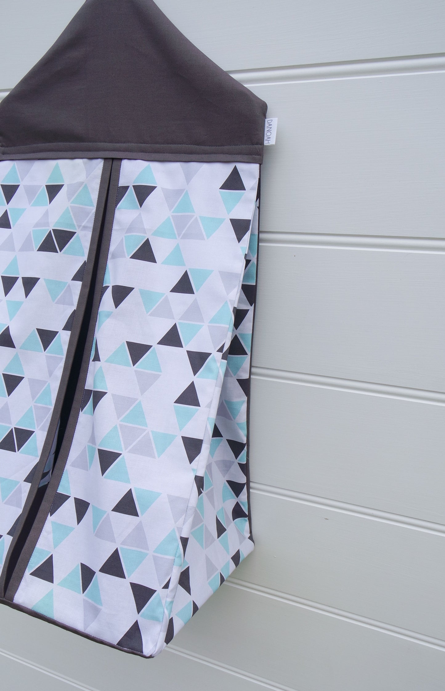Nappy Stacker - Aqua Geometric & Grey