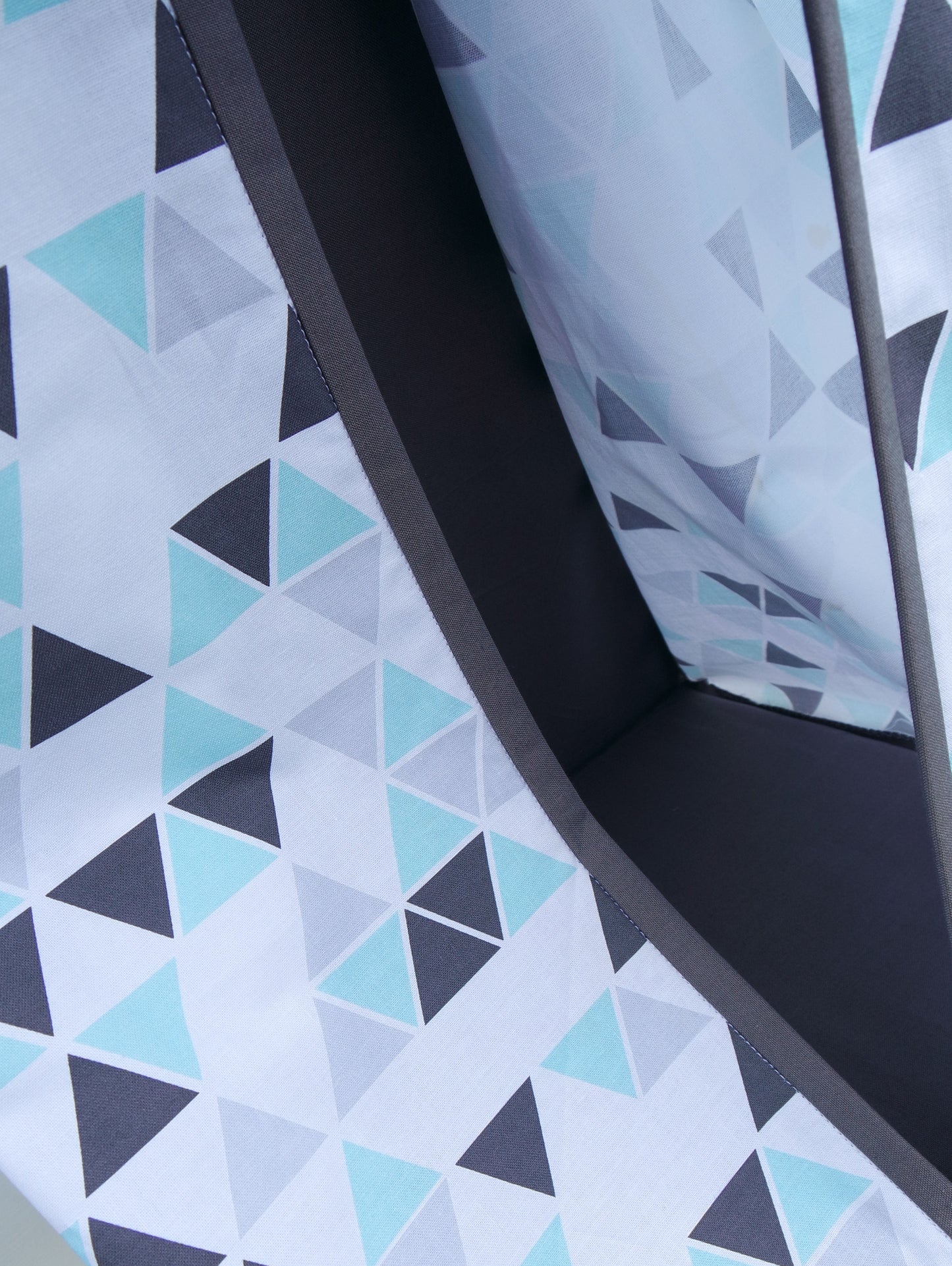 Nappy Stacker - Aqua Geometric & Grey