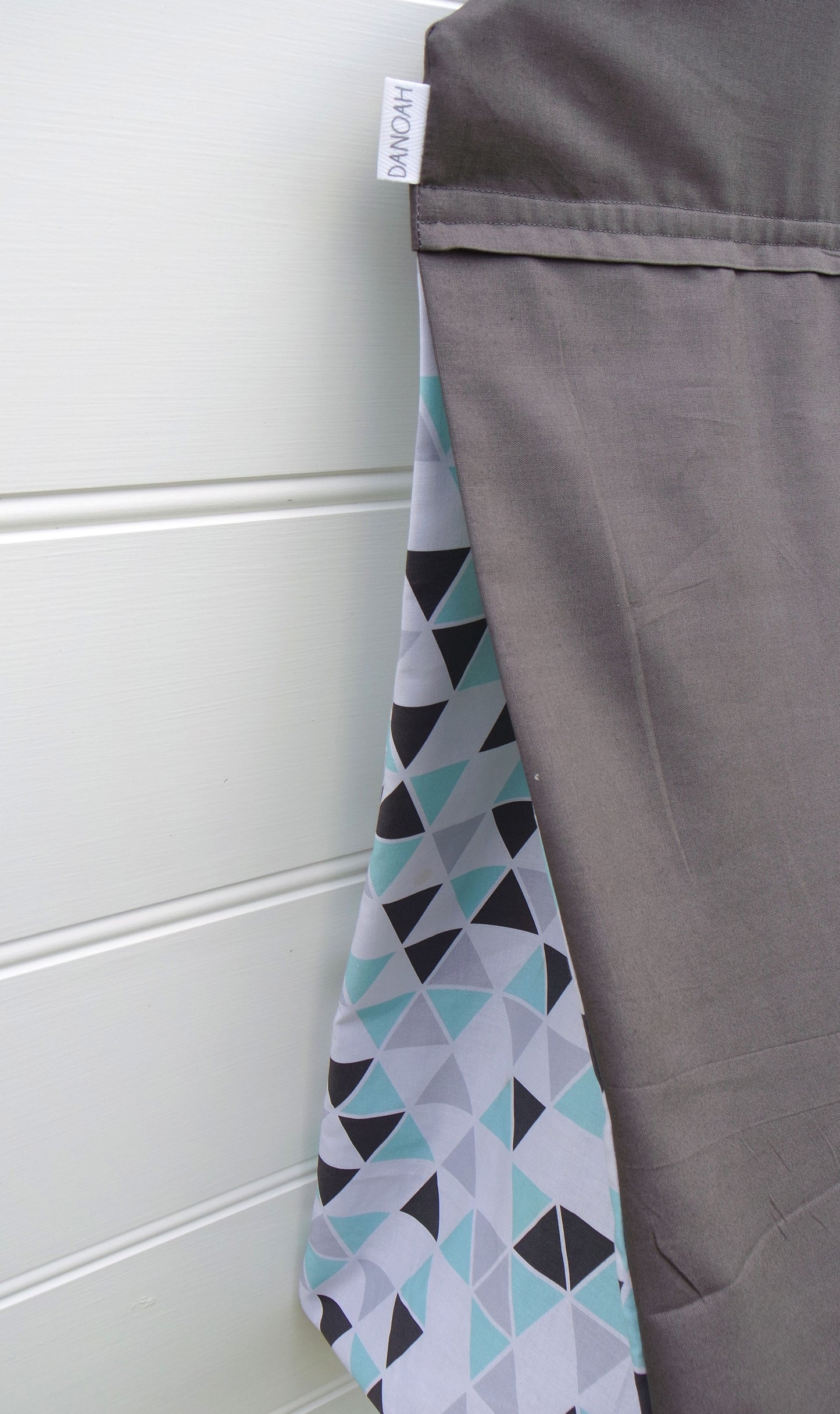 Nappy Stacker - Aqua Geometric & Grey