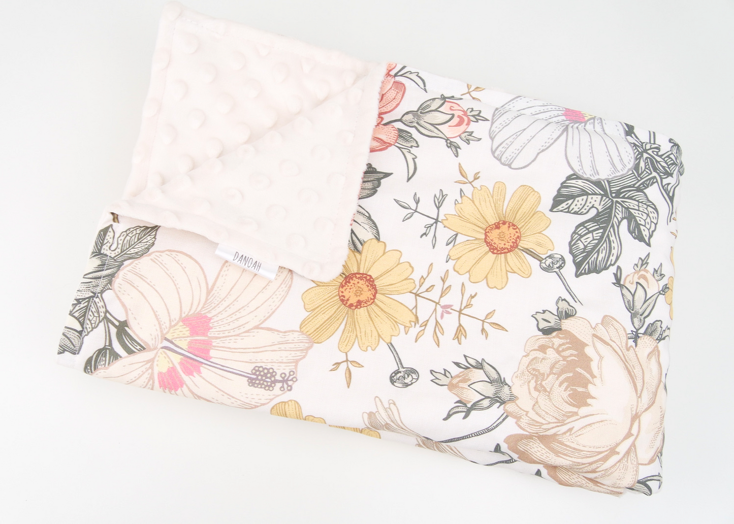 Vintage Floral Minky Baby Blanket